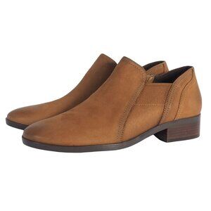 Naturalizer Womens Size 8.5 W Bootie Shoe Royal Leather Suede Warm Oat Brown